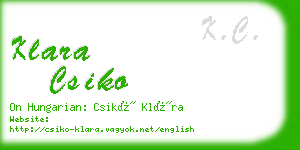 klara csiko business card